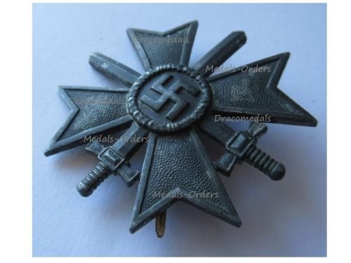 Germany WW2 War Merit Cross 1st Class with Swords 1939 Maker Marked 3