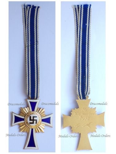 Germany WW2 Mother's Cross 1938 Gold Class 2nd Type 1939