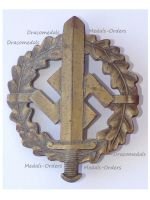 Germany WW2 SA Sports Badge Bronze CLass 2nd type 1935 1938 in Iron by Karl Hensler