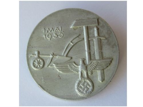 Germany WW2 Badge Tag der Arbeit 1 May 1936 Work Day Tinnie by Karl Hensler