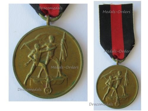 Germany WW2 Sudetenland Annexation Medal 01 October 1938