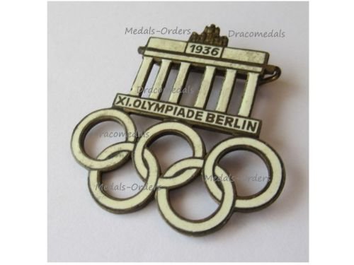 Germany WW2 XI Olympiad Badge Berlin 1936 Summer Olympics by Paulmann & Crone