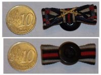 Germany WW1 Ribbon Lapel Pin Boutonniere of 3 Medals: Oldenburg Friedrich August's Merit Cross, Iron Cross 1914, Hindenburg Cross