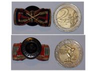 NAZI Germany Hungary Bulgaria Ribbon Lapel Pin Boutonniere 5 Medals (WW2 Iron Cross Loyal Civil Service Medal, WW1 Hindenburg Cross, Bulgarian & Hungarian Commemorative Medal Pro Deo et Patria)