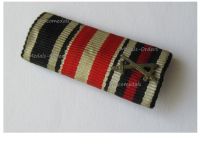 Germany WW1 3 Medal Ribbon Bar (Iron Cross, Hamburg Hanseatic Cross, Hindenburg Cross with Swords for Combatants)