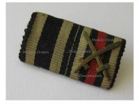 Germany WW1 Ribbon Bar of 2 Medals (Iron Cross 2nd Class, Hindenburg Cross with Swords)