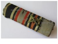 Germany WW1 Ribbon Bar of 3 Medals (Iron & Hindenburg Cross, Hesse General Decoration, Prussian Long Military Service Cross)