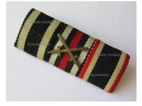 Germany WW1 Ribbon Bar of 3 Medals (Iron Cross 1914, WW2 War Merit Cross, Hindenburg Cross with Swords)