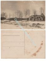Germany WW1 Photo Field Camp Barracks in Winter Snow