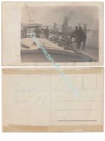 Germany WW1 Photo German Soldiers in Port on Boat Transport to Romania 1917