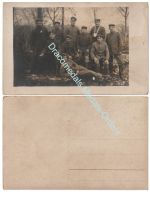 Germany WW1 Group Photo Squad, NCO, Wounded Soldier