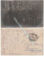 Germany WW1 Group Photo German NCO and Soldiers, Iron Cross, Feldpost 1918