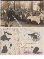 Germany WW1 Photo Postcard Field Hospital Lazarett, Red Cross Coffee Event, Nurses, Officer, Soldiers with Iron Cross, Postmarked St Johann