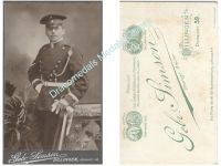 Germany WW1 Cabinet Photo of German NCO in full Dress Uniform with Cap, Sword & Gloves