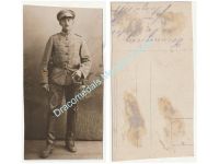 Germany WW1 Portrait Photo Hussar Officer (Lieutenant) in full Dress Uniform with Sword