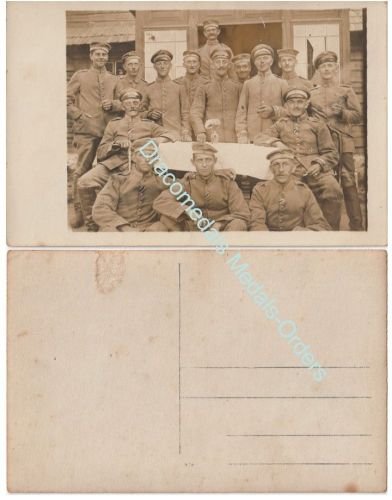 Germany WW1 Group Photo Lieutenant, NCOs, 89th Grenadier Regiment, Mecklenburg Military Cross 1st Class