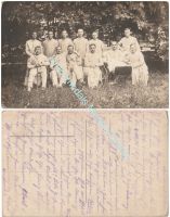 Germany WW1 Group Photo Military Hospital, Wounded Patients, 1918
