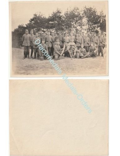 Germany WW1 Photo Maxim MG08 Machine Gun MG Platoon, Iron Cross, Pistol Holster, Ammo Box