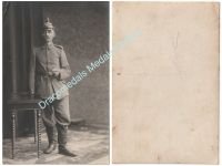 Germany WW1 Photo German Soldier, Prussian Pickelhaube Spiked Helmet, Buckle