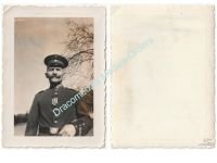 Germany WW1 Portrait Photo German NCO (Sergeant), Iron Cross 2nd Class on Single Large Medal Bar, Tunic, Cap