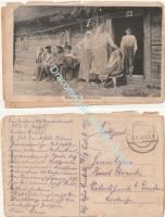 Germany WW1 Propaganda Postcard Russian Peasants, Feldpost 103rd Reserve Infantry Regiment, 1917 