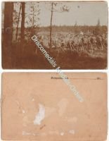 Germany WW1 Group Photo Catholic Mass for German Unit Before the Operations, Rifle Pyramids