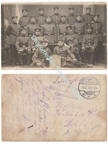 Germany WW1 Photo 30th Pioneer Regiment, Field Post Stamp Ehrenbreitstein 1914