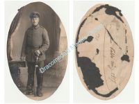 Germany WW1 Photo German Cavalry Soldier Portrait in full Uniform with Saber & Spurs 1917