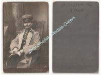 Germany WW1 Cabinet Photo German NCO of the 69th Infantry Regiment, Rifle Corps Distinction, Cap & Gloves