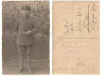Germany WW1 Portrait Photo German Soldier, Black Wound Badge, Reichswehr, 1919