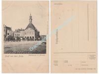 Germany WW1 Propaganda Postcard, Perone Marktplatz, Greetings from the Front