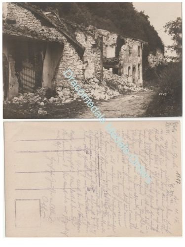 Germany WW1 Propaganda Postcard, Building in Ruins, 1917