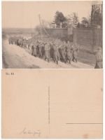 Germany WW1 Propaganda Postcard, Officer's Funeral March, Band, Spiked Helmets, 1917