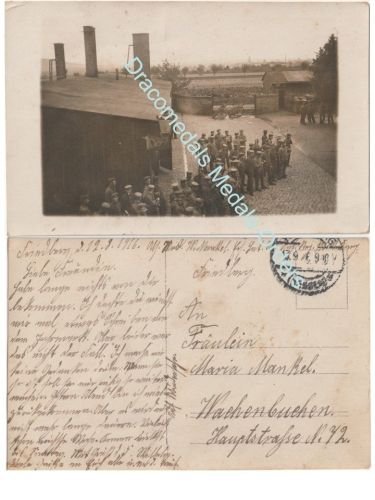 Germany WW1 Group Photo Barracks 116th Infantry Regiment, Feldpost Hesse 1916