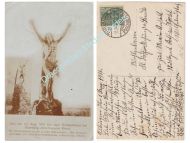Germany WW1 Postcard, Jesus of Saarburg, New Year's Day 1916 to Nurse, 5 Pfennig Stamp, Postmarked