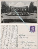 Germany WW2 Postcard Monument to Fallen Soldiers Neu-Isenburg, Hitler Stamp, 1942