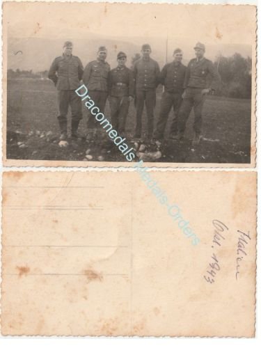Germany WW2 Group Photo Wehrmacht Officer, War Merit Cross 1st Class, NCO, Soldiers, Italy 1943