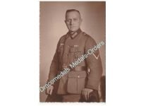 Germany WW2 Wehrmacht NCO Portrait WW1 Veteran with Wound Badge & Ribbon Bar (5 Medals)