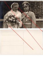 Germany WW2 Wedding Photo, German Wehrmacht Officer, Iron Cross, NSDAP Long Service & Sudetenland Medal on Large Bar, Silver Wound & Sports Badge