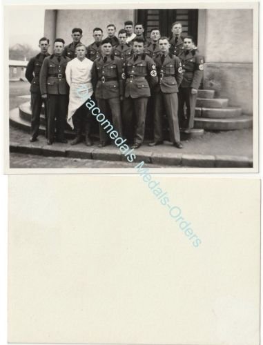 Germany WW2 Group Photo RAD Soldiers, Reichsarbeitdienst Labor Service Patch, Swastika Armband
