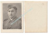 Germany WW2 Photo Wehrmacht Soldier, Iron Cross Ribbon, Side Cap