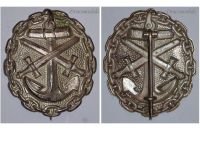 Germany WW1 Silver Wound Badge for the Imperial Navy Non Ferrous (Non Magnetic) Type
