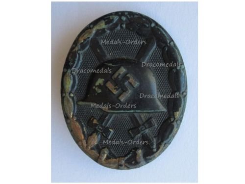 Germany WW2 Black Wound Badge Light Metal Alloy Type (Non Magnetic)