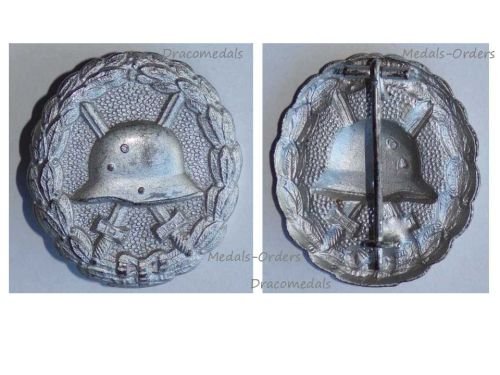Germany WW1 Silver Wound Badge for the Army Iron Made (Magnetic) Type