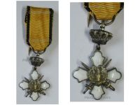 Greece WW2 Royal Order of the Phoenix Silver Cross Knight with Swords of the Military Division King George II Issue 1935 1947 MINI