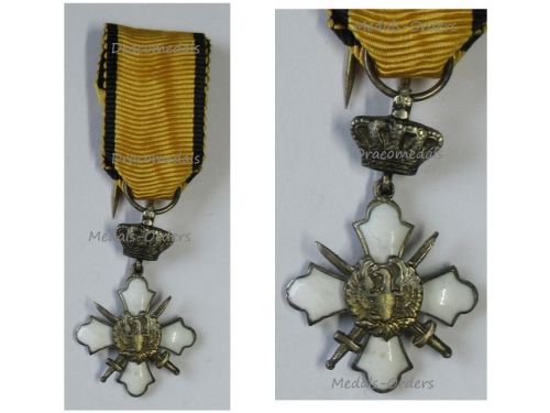 Greece WW2 Royal Order of the Phoenix Silver Cross Knight with Swords of the Military Division King George II Issue 1935 1947 MINI