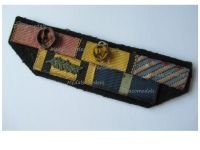 Greece WW2 Ribbon Bar of 5 Medals (Order of George, Phoenix Officer Hellenic Air Force Cross 1945, Military Merit Medal 1940 1941) RHAF Wing Commander