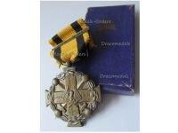 Greece WW1 Medal for Military Merit 1916 1917 4th Class with Bar 1940 for WW2 Outstanding Acts by Anagnostopoulos 3rd Type Boxed