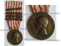 Italy WW1 Italian Unification Commemorative Medal for the War of 1915 1918 with 4 clasps 1915 1916 1917 1918 by Lorioli Castelli