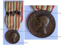Italy WW1 Italian Unification Commemorative Medal for the War of 1915 1918 with 4 Bronze Stars for NCOs by Johnson